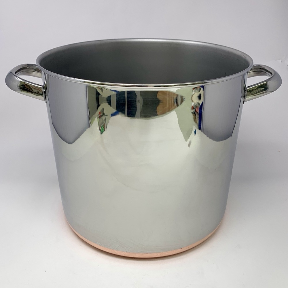 Revere Ware 1801 Stainless Stock Pot 12 Qt Copper Bottom Clinton IL - No Lid '87